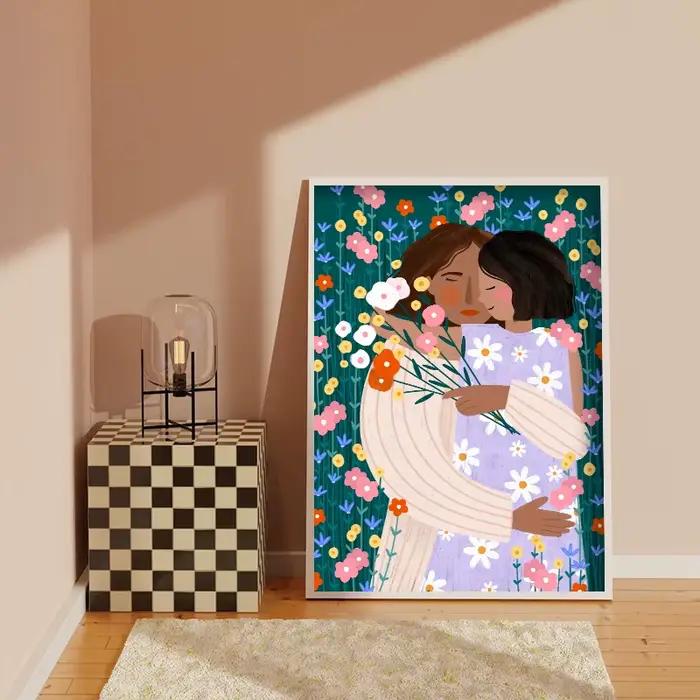 Affiche moderne mère et enfant