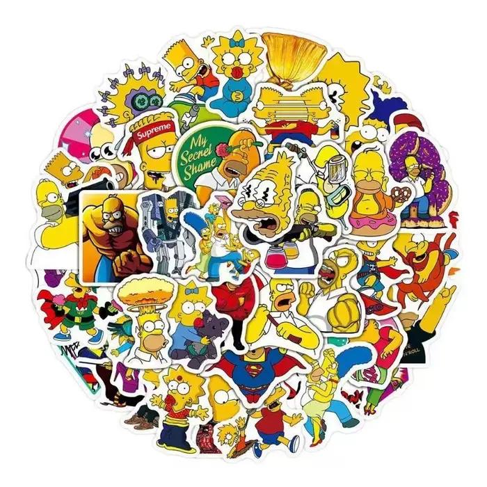 50 autocollants de dessin animé The Simpsons Hommor