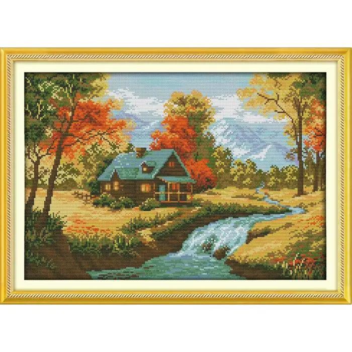 Ensemble de broderie de motifs de paysage