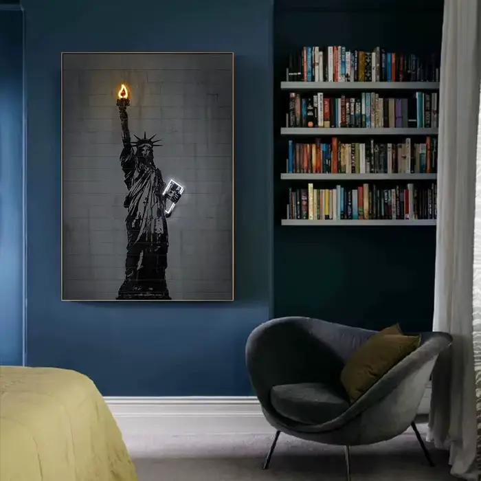 Affiche d'art néon parrain Hepburn Mona Lisa Alec