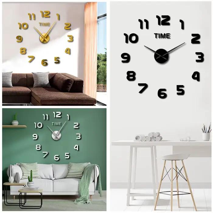 Horloge Murale 3D avec Effet Miroir