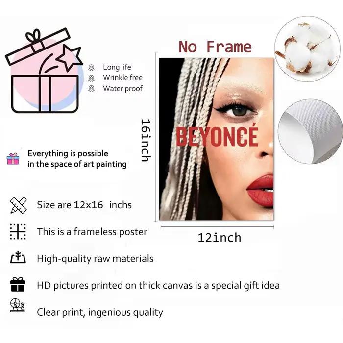 B-Beyonce Renaissance chanteur peinture calligraphie toile affiche: sans plis imperméable Durable tous les espaces décoration murale