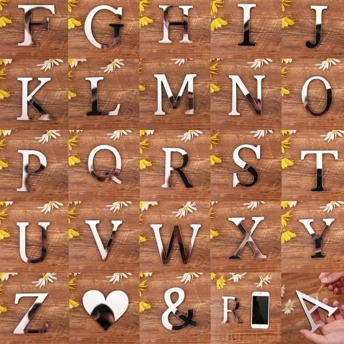 Autocollant Mural de Surface de miroir en acrylique avec lettres anglaises