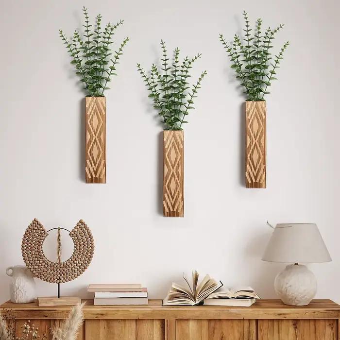 Vase mural en bois de style bohème pour la décoration de la maison