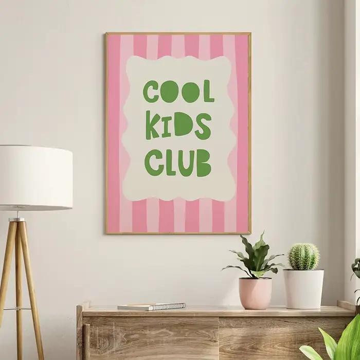 Affiche de peinture sur toile de dessin animé moderne pour enfants