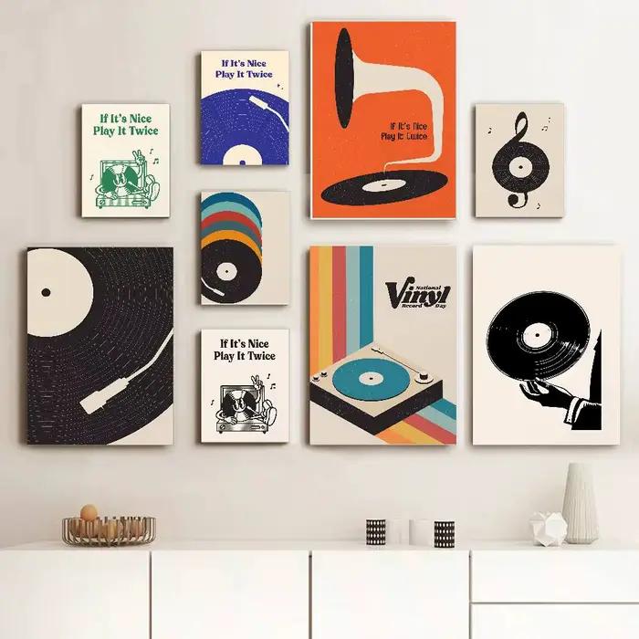 Affiche de disque vinyle de musique rétro