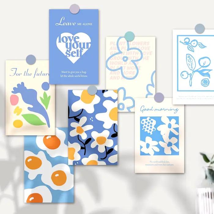Affiches de Collage esthétique tendance pour filles, ensemble de petites cartes postales, Kit de Collage d'art mural Preppy esthétique pour femmes, décoration de salle de maison, 30 pièces