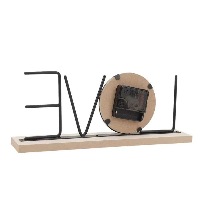 1Pc étagère de bureau horloge bois fer Art à piles moderne décoratif lettre Table horloge ornement pour salon salle à manger