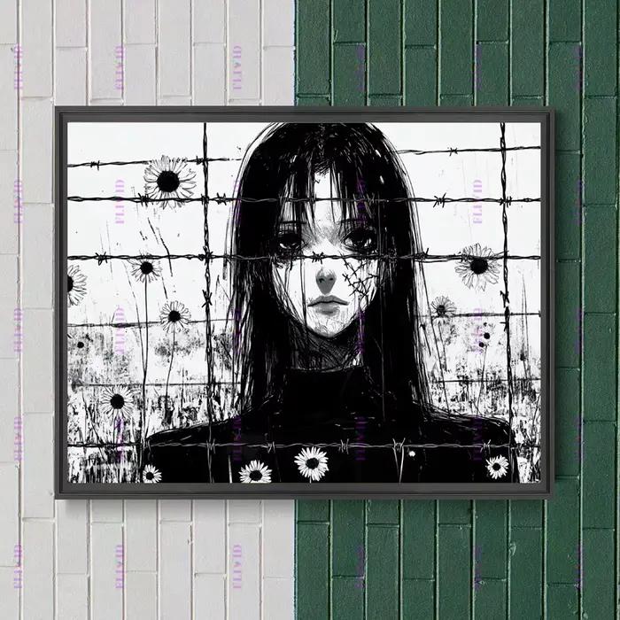 Peinture sur toile d'anime gothique sombre