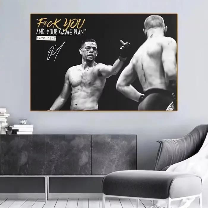 Affiche murale en toile HD avec image de la star de la boxe Nate Diaz