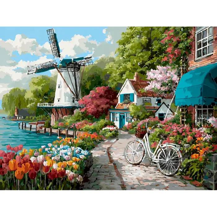 GATYZTORY Peinture par numéros de paysage de maison