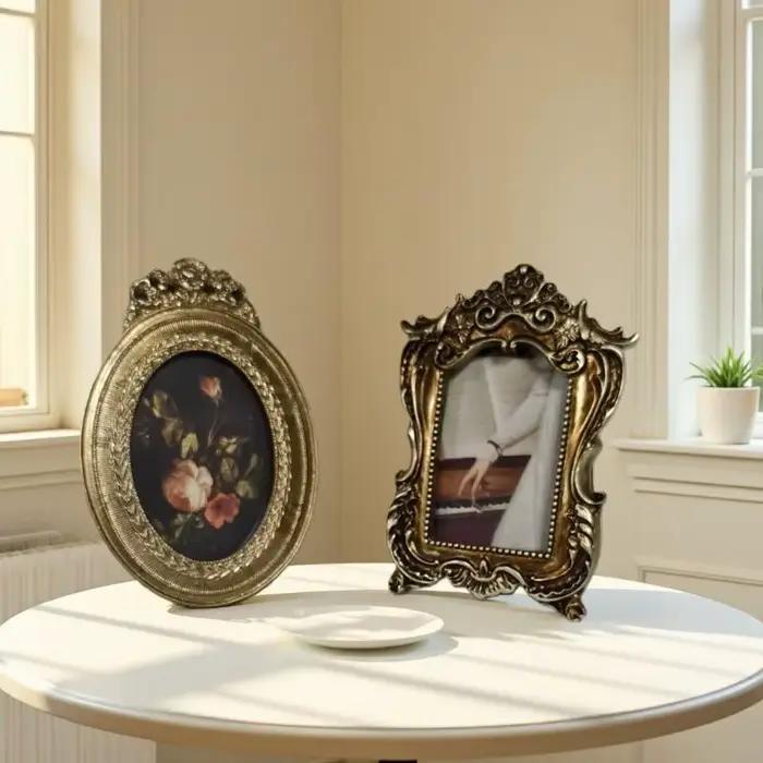 Cadre Photo rétro, Mini cadre Photo orné Antique pour affichage table