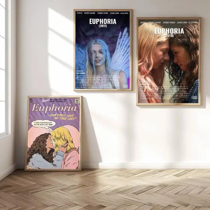 Affiche tendance TV Euphoria, impression de haute qualité, autocollant mural imperméable pour Bar, décoration de salon, cadeau