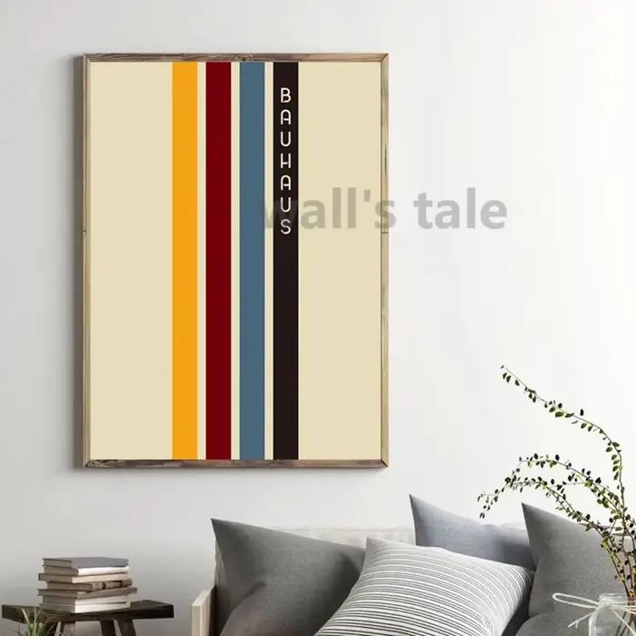 Exposition Bauhaus, peintures sur toile graphiques géométriques uniques