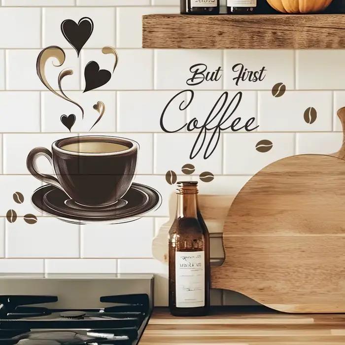 Autocollant Mural avec Citation de Tasse à Café