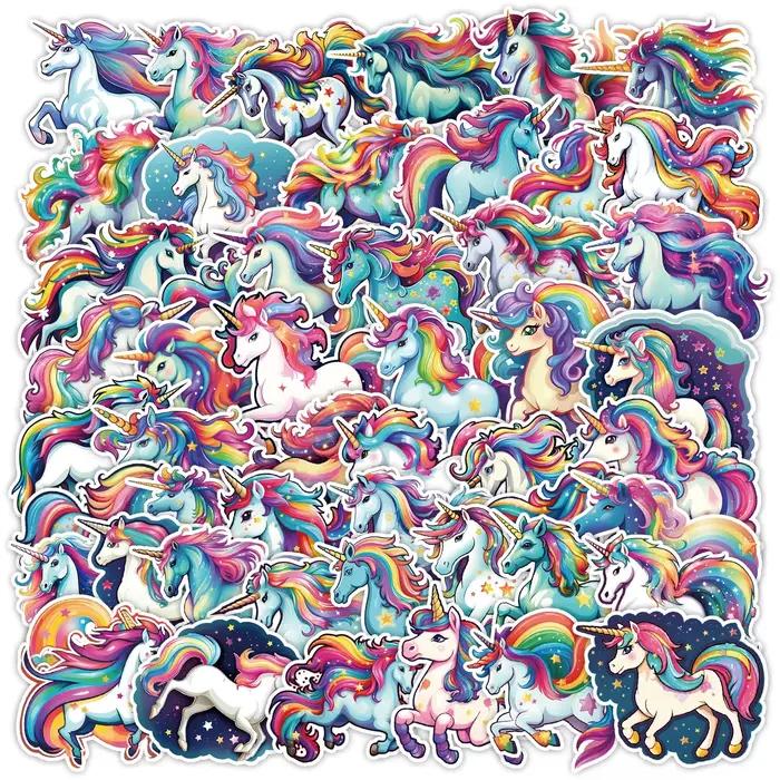 Autocollant licorne de dessin animé mignon