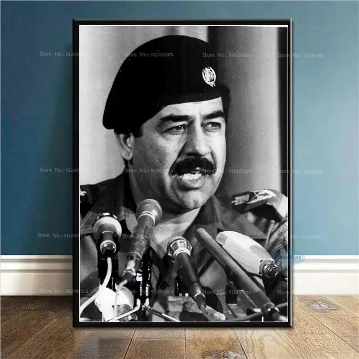 Photo le grand chef matéridam Hussein Portrait toile peinture