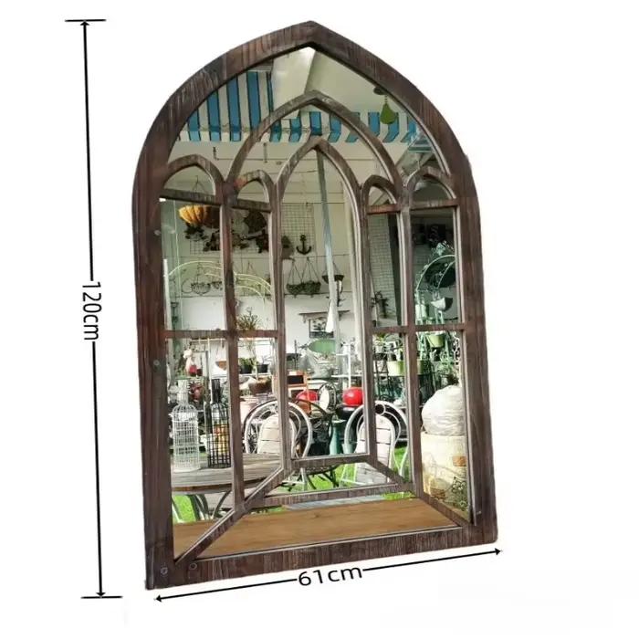 Miroir mural de campagne française – Accent suspendu Vintage en bois massif pour ferme