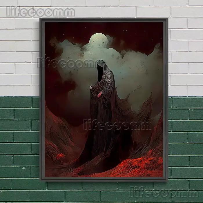 Le pont vers l'enfer, peinture sur toile d'art mural Vintage