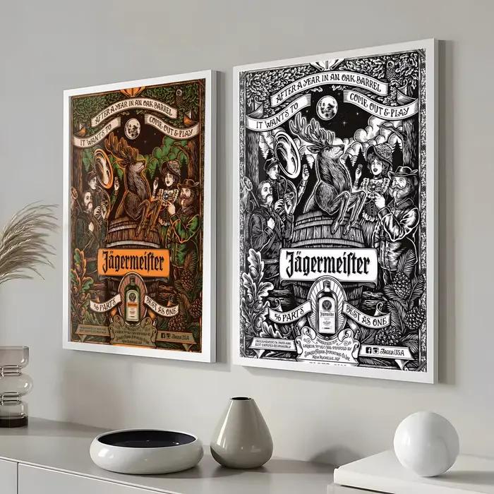 Affiche avec Logo de bière j-jagermeisters