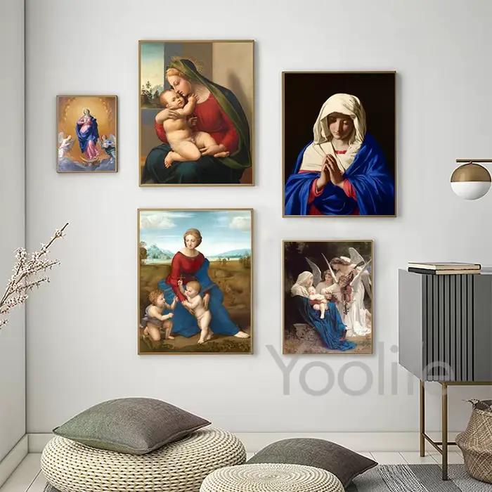 Peinture sur toile de Portrait de bébé de la vierge marie