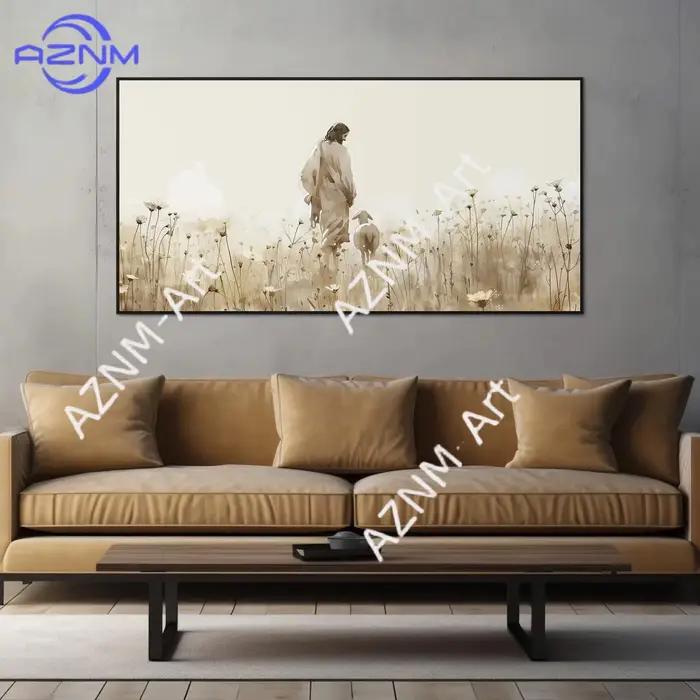 1PC esus et Lost Lamb Flower Field Poster