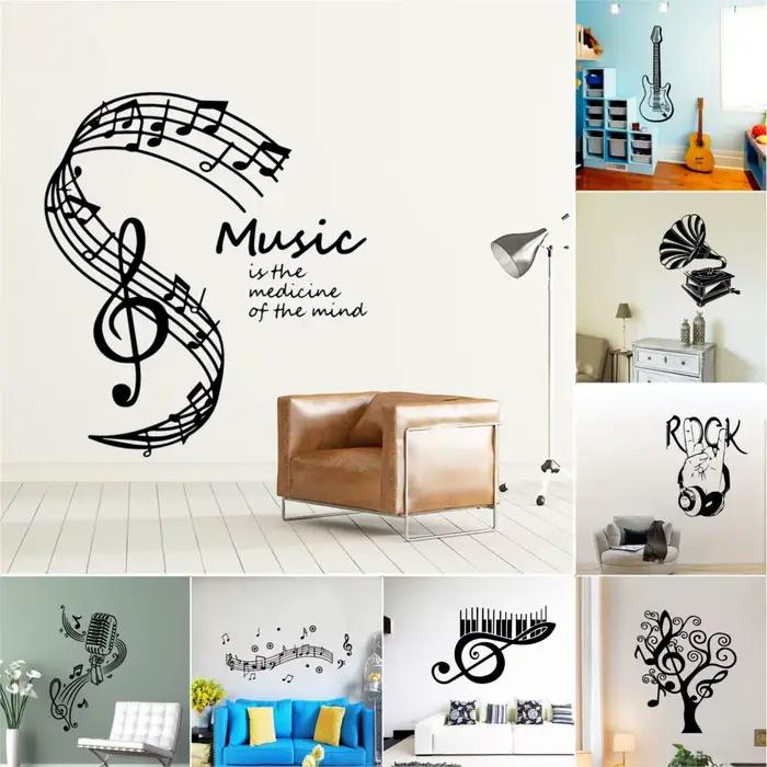 Rock band Art Mural autocollant musique décalcomanie pour chambre à coucher salon décoration vinyle autocollants muraux