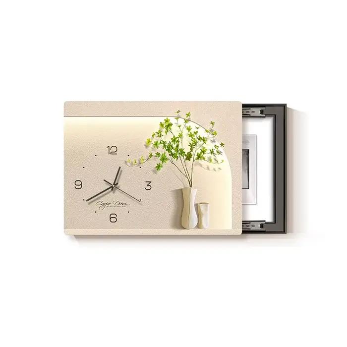 Peinture décorative de boîte de compteur électrique avec horloge