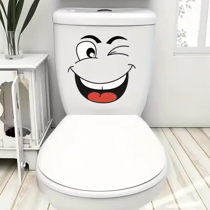 4 autocollants de visage drôles pour couvrir les points de paroi laides! Amovible et autocollant pour poubelles
