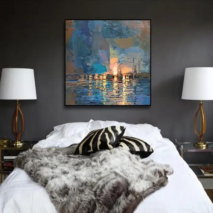 Peinture à l'huile abstraite peinte à la main