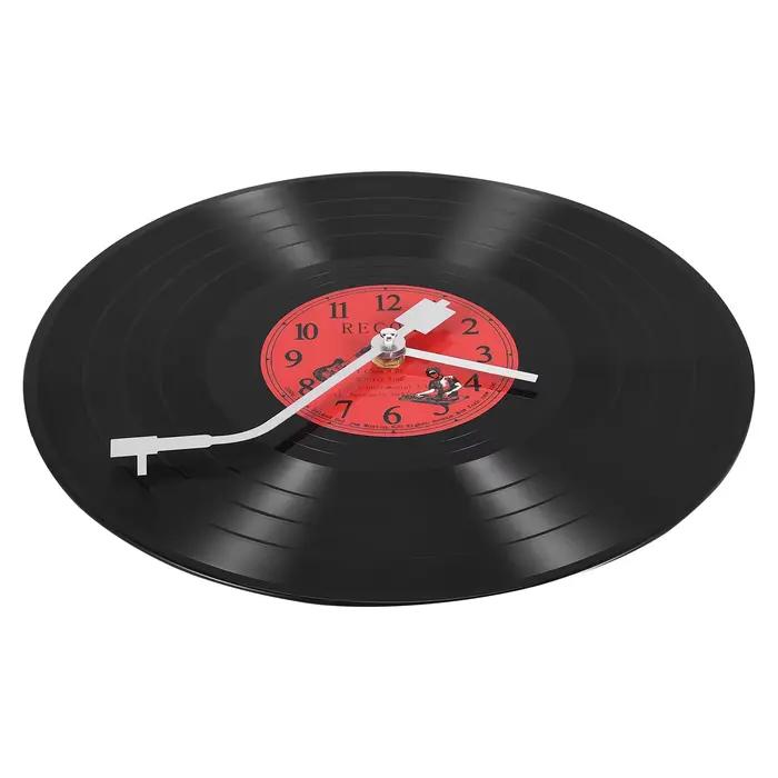 Horloge murale européenne rétro nostalgique Ultra silencieuse disque vinyle personnalité