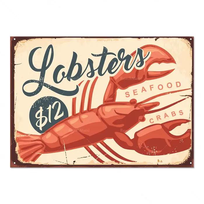 Affiche de fruits de mer Vintage