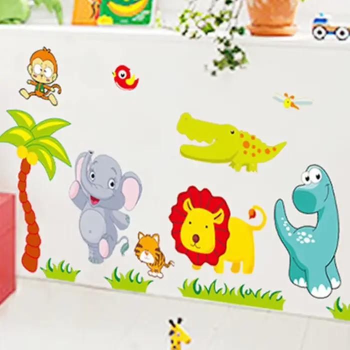 Autocollant Mural animaux mignons de dessin animé