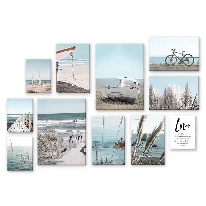 Peinture sur toile nordique de paysage marin