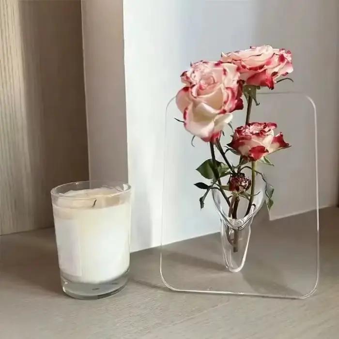Vase cadre photo en acrylique transparent