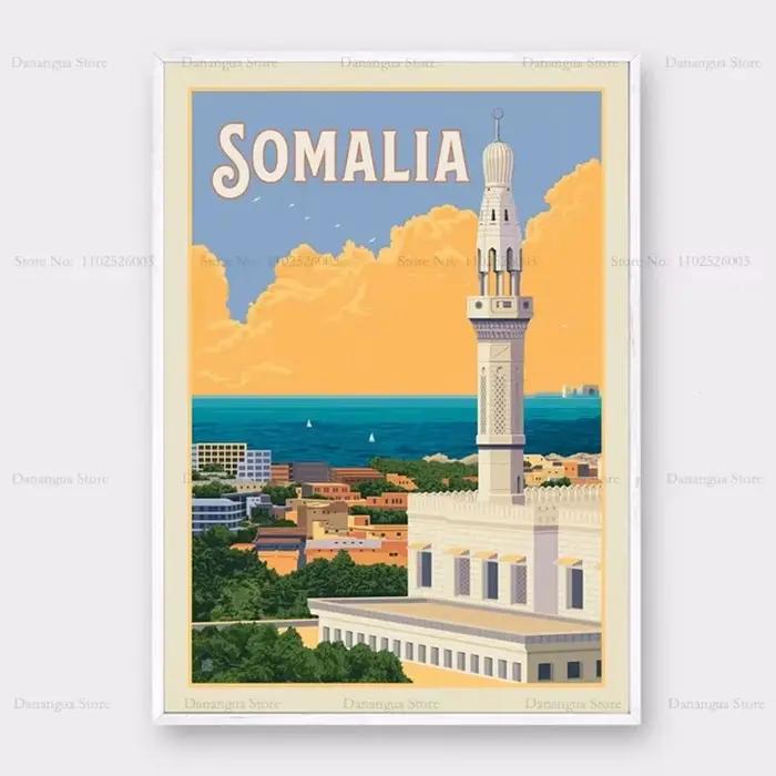 Affiche minimaliste maroc nigérian somalie afrique ville voyage mur Art toile peinture Photo