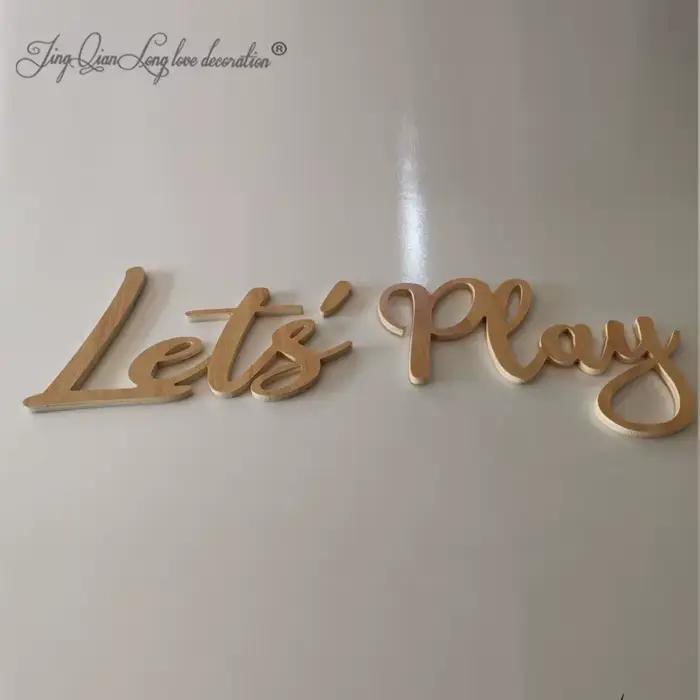 Panneau mural Let's PLAY – Décor de salle de jeux pour enfants – Chambre à coucher