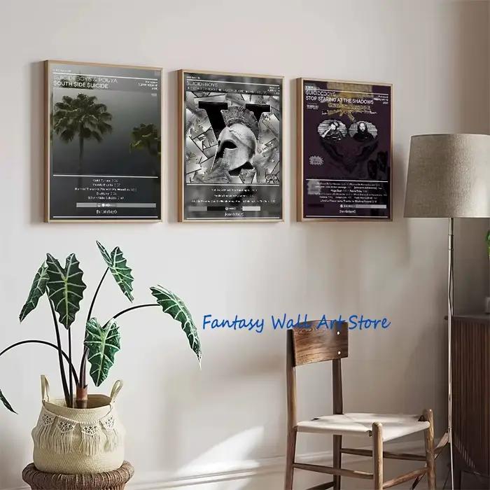 SuicideboyS – couverture d'album de musique, ce roi, vient de la musique Rap, affiche de dépression du nouveau monde, peinture sur toile, images murales, décoration de maison