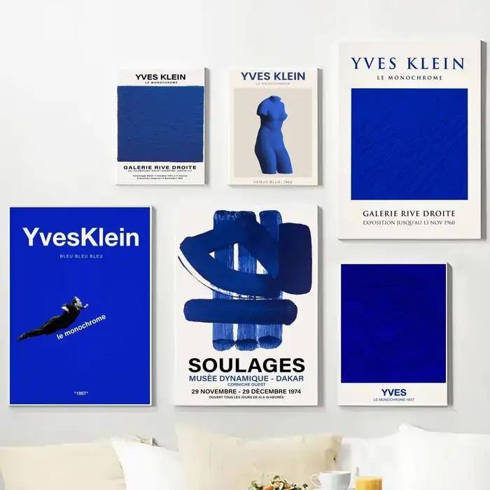 Yves Klein – affiche de galerie d'exposition bleue