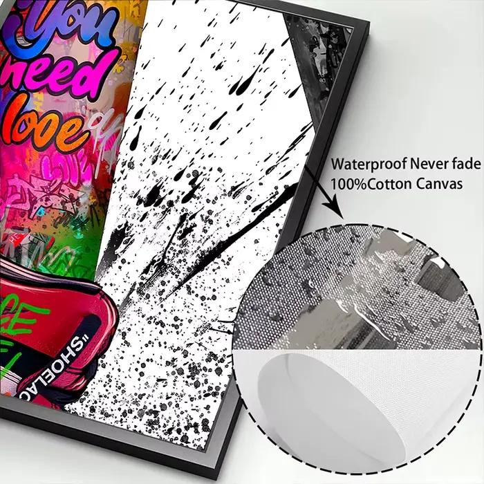 Banksy Street Art toile peintures baskets bouche Ballon fille Graffiti Pop Art affiches imprime Cuadros mur Art décoration de la maison