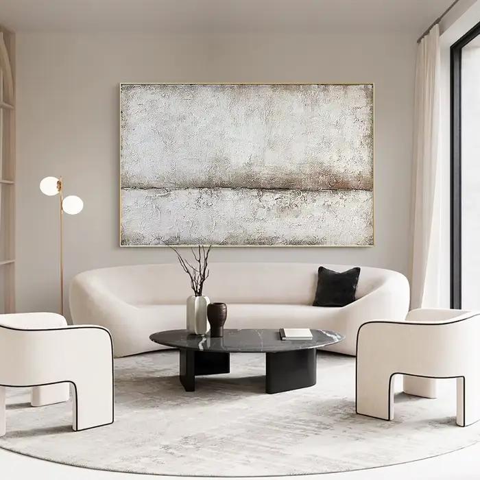 Peinture de paysage abstraite sur toile optique texturée