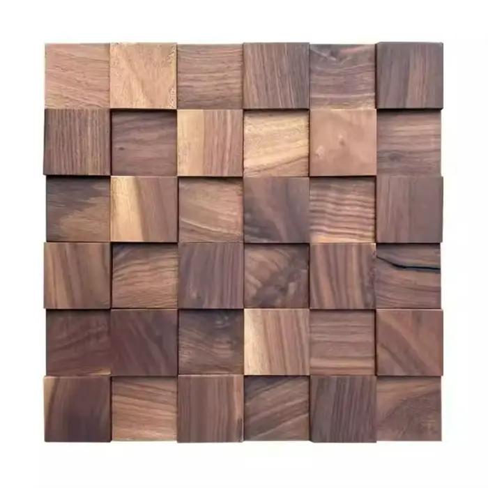 Mur de fond en mosaïque en bois massif