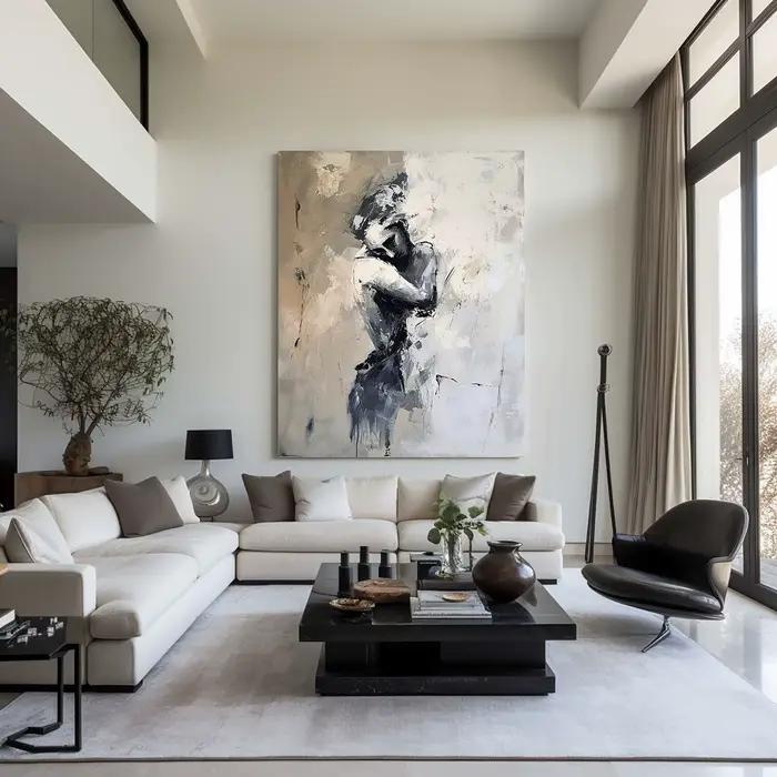 Peinture à l'huile abstraite peinte à la main pour femme
