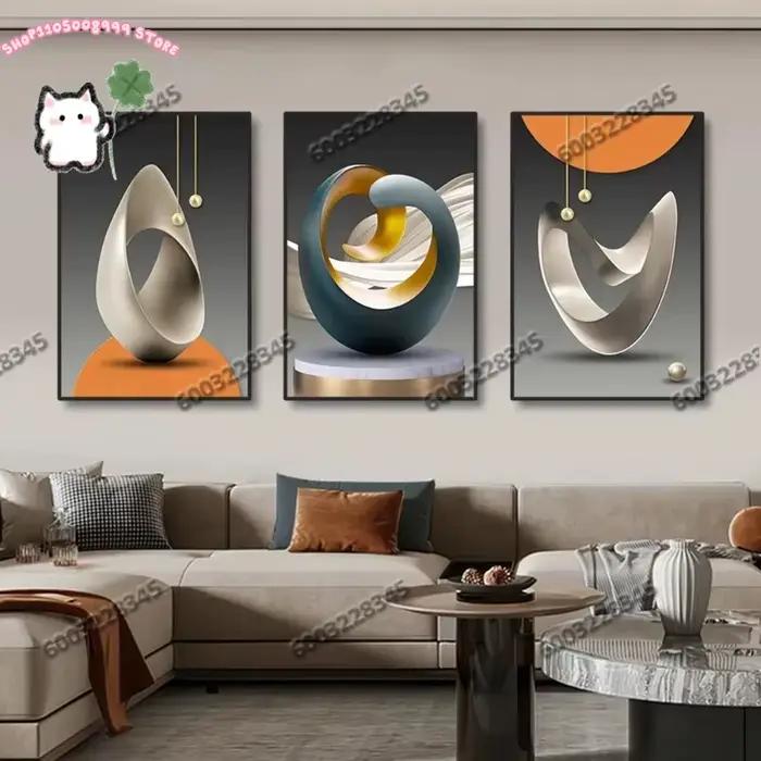 Toile d'art mural géométrique moderne sans cadre