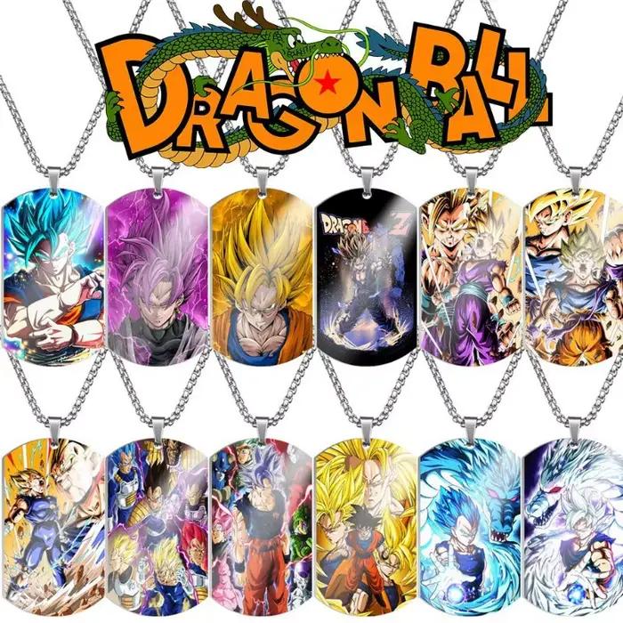 2025 Animation entourant Dragon Ball Super Saiyan le roi singe impression couleur collier en acier inoxydable cadeau d'anniversaire
