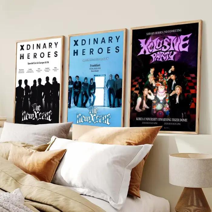 Peinture calligraphique de la groupe Kpop X-Xdinary Heroes, impression d'art mural esthétique moderne, décoration tendance pour chambre à coucher, cadeau pour la maison