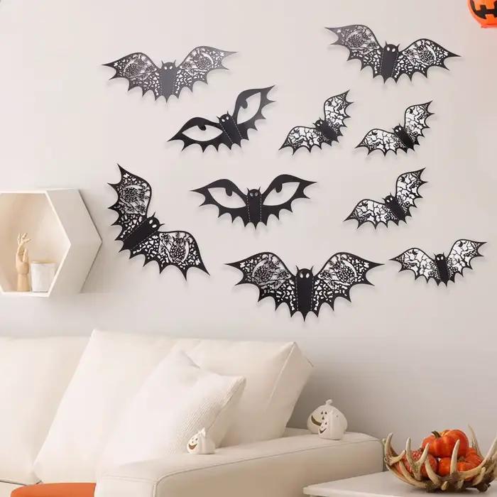 Autocollant de chauve-souris 3D noir