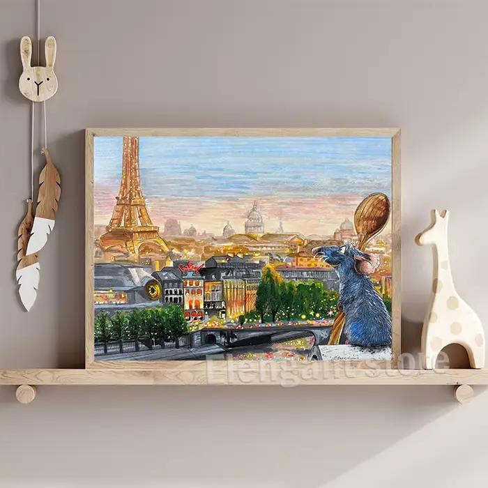 Affiches d'art en gouache inspirées de Ratatouille