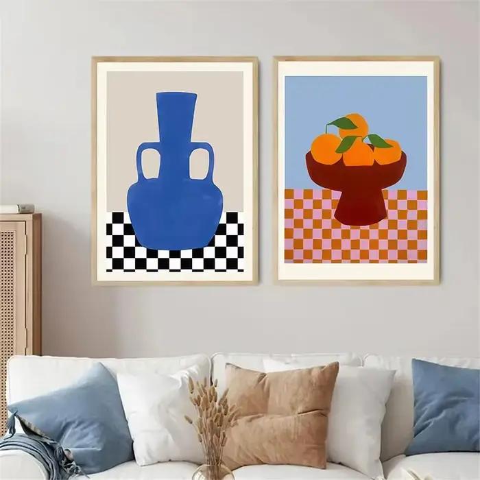 Toile de lignes de visage géométriques bleues abstraites