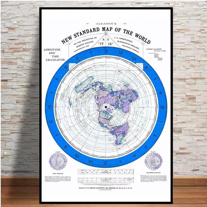 Affiche et imprimés de la terre plate